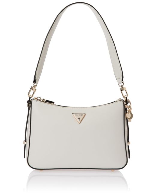 Guess Daryna Ii Top Zip Shoulder Bag Cream White in het Gray