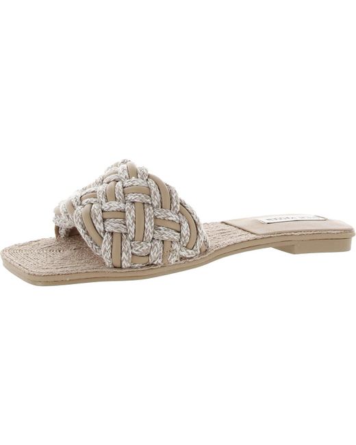 Steve Madden White S Zeal Braided Embellished Slide Sandals