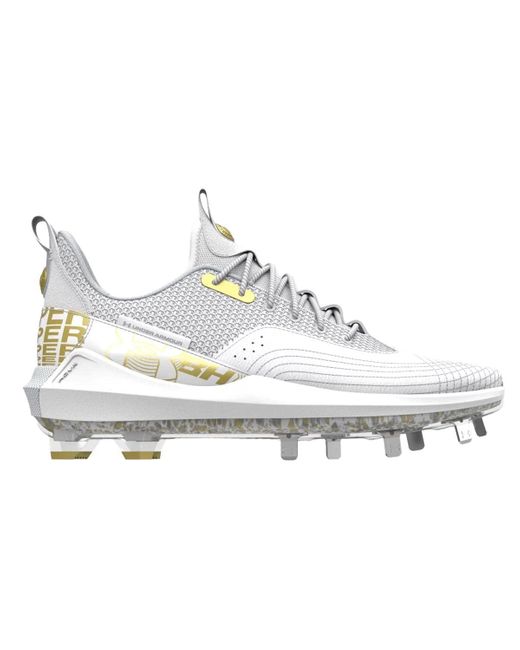 Under Armour White Harper 7 Low St Metal Cleats for men