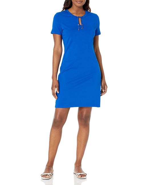 calvin klein blue shirt dress