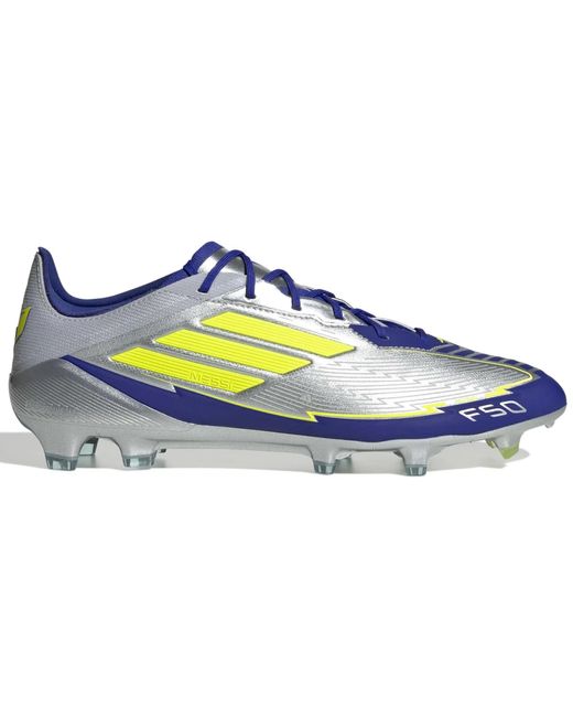 Adidas Erwachsene Silvmt/Syello/Lucblu F50 Elite FG Messi Silver Met.Solar Yellow/Lucid Blue für Herren