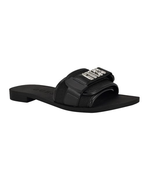 Guess Elyze Platte Sandaal Voor in het Black