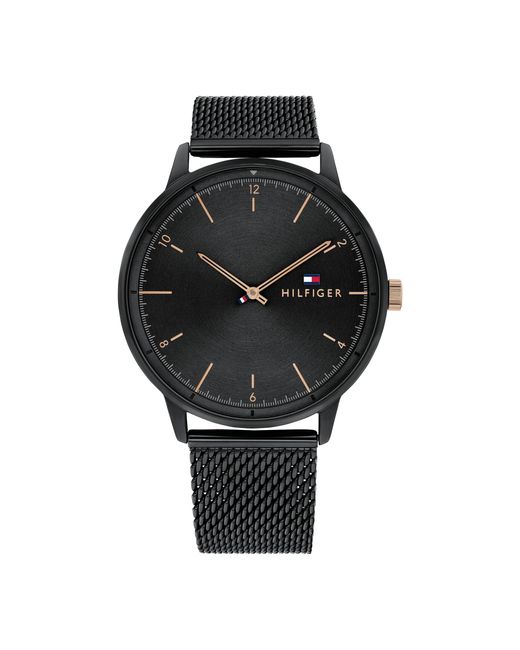 Reloj Analógico de Cuarzo para Hombre con Correa de Malla de Acero Inoxidable Negra - 1791845 Tommy Hilfiger de hombre de color Black