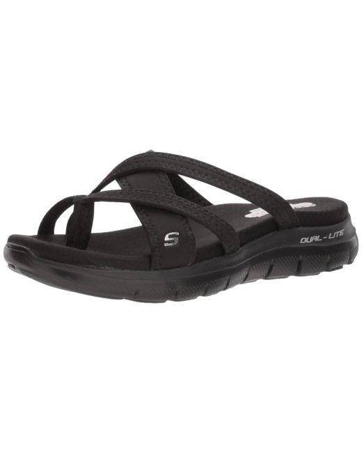 Skechers Flex Appeal 2.0-start Up Sport Sandal in Black | Lyst