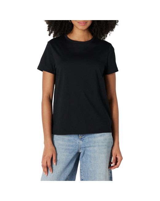 Camiseta de Cuello Redondo de ga Corta Amazon Essentials de color Black