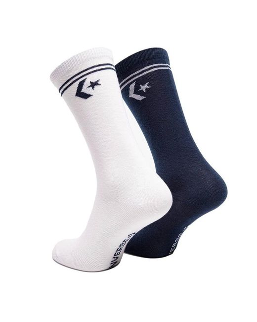 Converse Blue Pack Of 2 Pairs Of Navy Socks For Star Chevron Navy Size 6-8