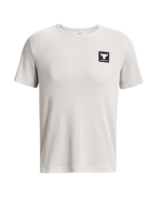 Under Armour White Project Rock Waffle Short Sleeve Crew Top Shirt for men