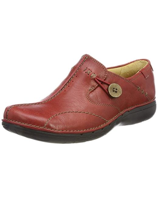 Clarks Red Un Loop Loafers