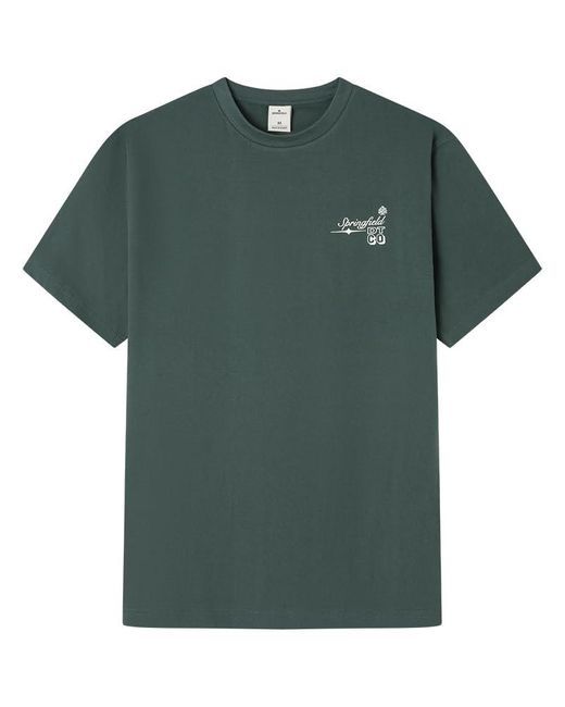 T Shirt Name College Camiseta con El Logotipo Springfield de hombre de color Green