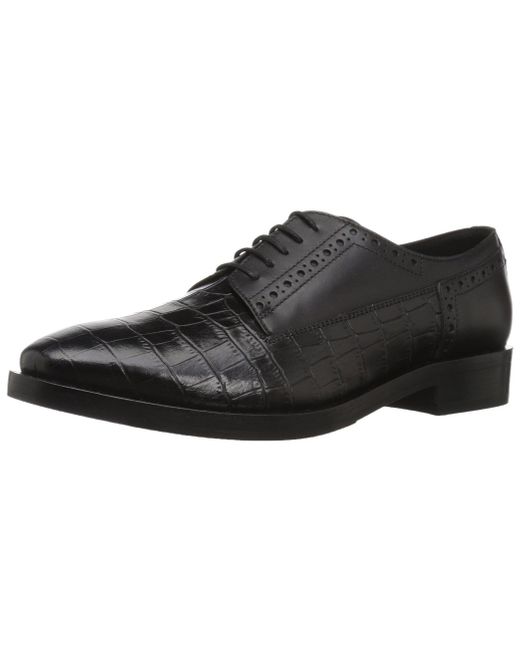 Details about   Geox D Brogue B Womens Leather Oxford Shoes Derby Lace-Up Croc Pattern Black