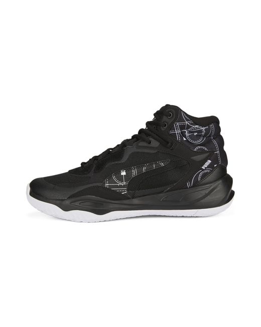 PUMA Playmaker Pro Mid Courtside Basketball Shoe in Black for Men Lyst UK