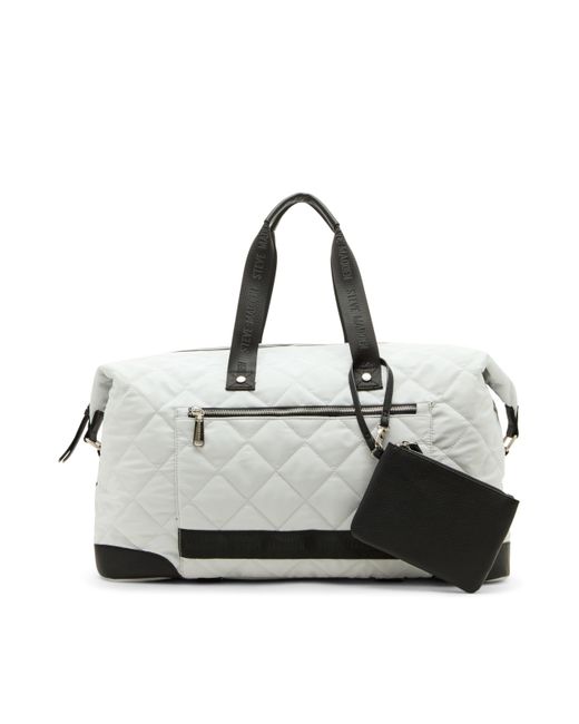 Steve Madden Black Bamos Large Quilted Weekender aus Nylon WTH Wristlet