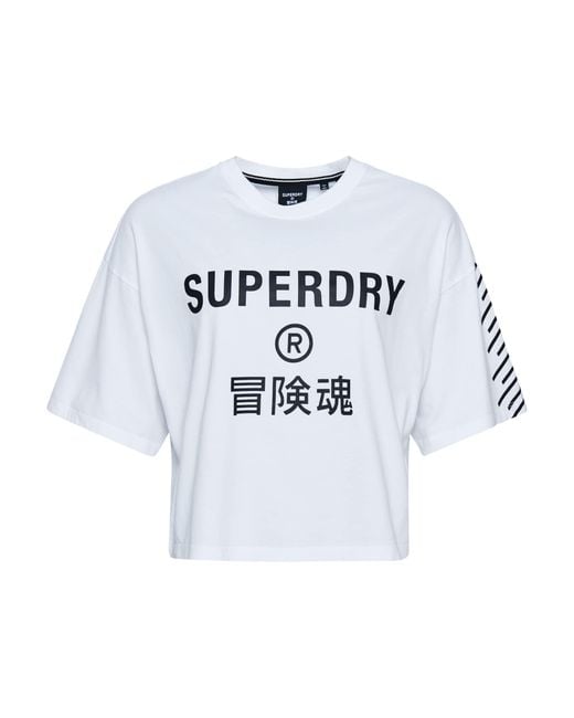 Superdry White S Core Logo Sport T-shirt