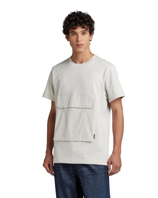 G-Star Utility Pkt Tape R T T-shirt in het White voor heren