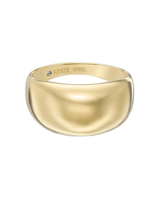 Fossil Metallic All Stacked Up Gold-Tone Edelstahlband Ring