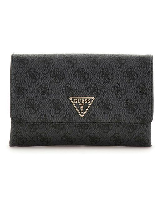 Noelle II Xbody Flap Organizer Coal Logo di Guess in Black