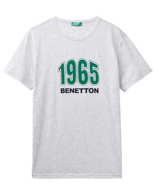T-Shirt 3I1XU100A di Benetton in Gray da Uomo