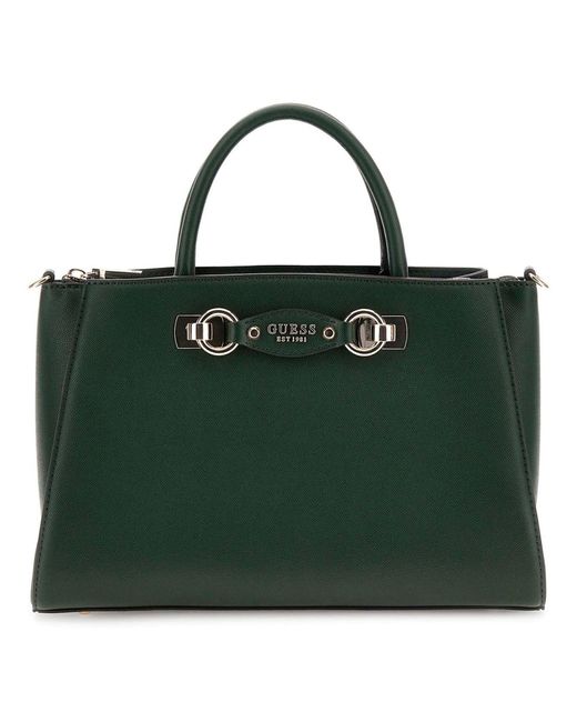 Sac à main sac à épaule Mimina Girlfriend Satchel Forest vert foncé Guess en coloris Green