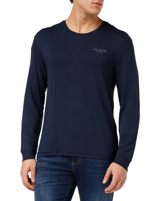 Ted Baker Blue Supersoft Jersey Long Sleeve Top for men