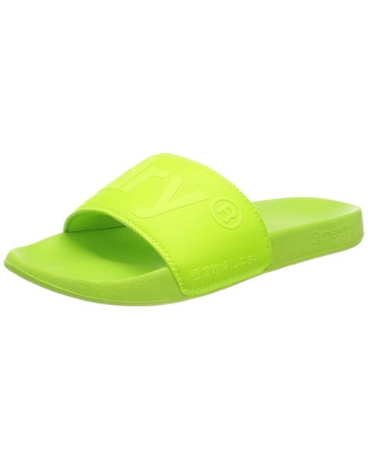 Superdry City Neon Pool Slide Flip Flops – Neon Green – für Herren