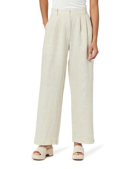 The Drop Natural Amalia Relaxed Pleated Trousers