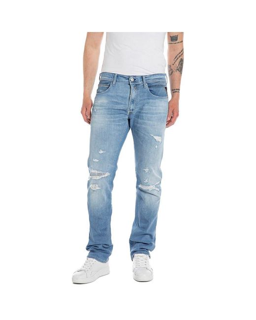 Replay Blue Men's Jeans With Super Stretch for men