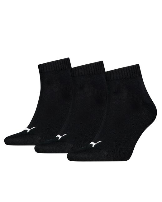 PUMA Effen Quarter 3 Pack in het Black
