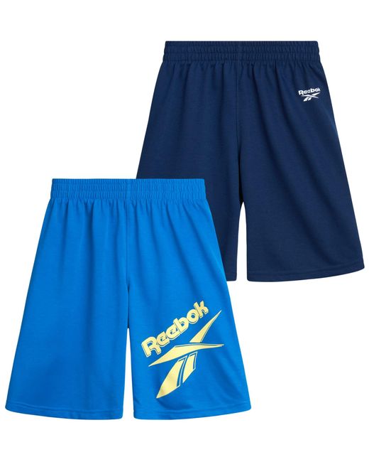 Reebok Blue 2 Pack French Terry Sweat Shorts - Gym Running Performance Athletic for men