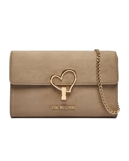 BORSA VELOUR PL SABBIA di Love Moschino in Natural