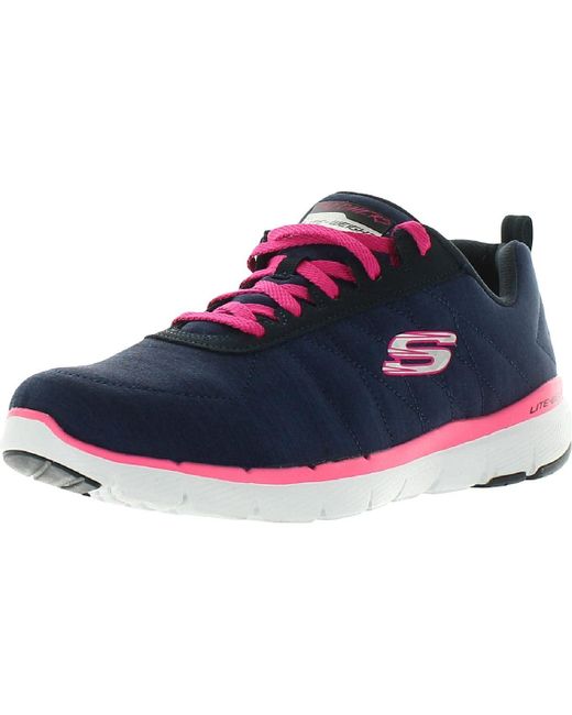 Skechers Blue Flex Appeal 3.0-insiders Navy/hot Pink Sneaker 9.5 W Us