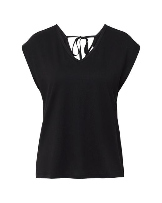 S.oliver Black T-Shirt mit V-Ausschnitt und Rücken-Detail schwarz 38