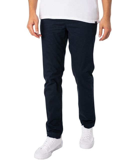 Pantalons Slim Tapered Stretch Chino 98t Eclipse Navy 29 Superdry pour homme en coloris Blue