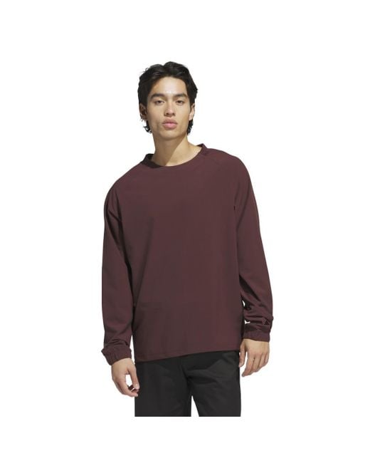 Adidas Purple Go-to Wind Crewneck Pullover for men