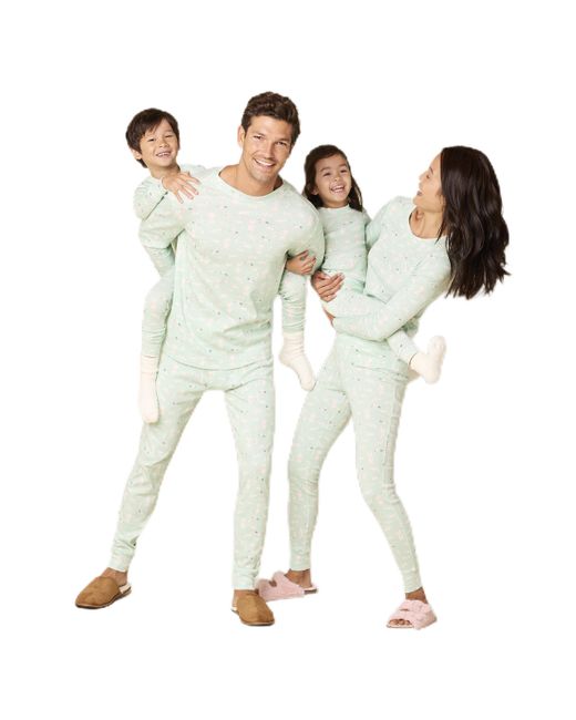 Amazon Essentials Green Flannel Long-sleeve Button Front Shirt And Pant Pajama Set for men