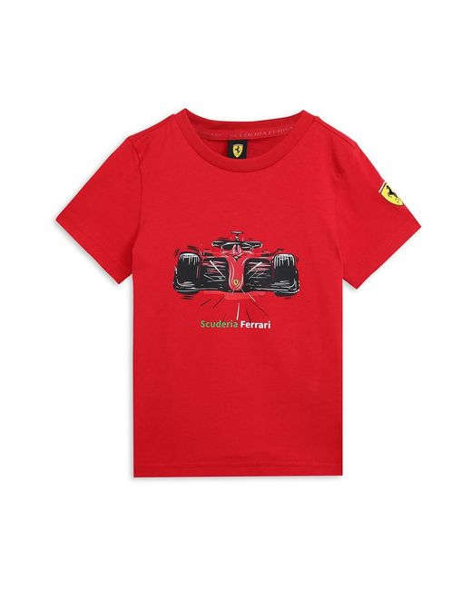 PUMA Jugendliche Scuderia Ferrari Race Motorsport T-Shirt mit Grafik 128Rosso Corsa Red