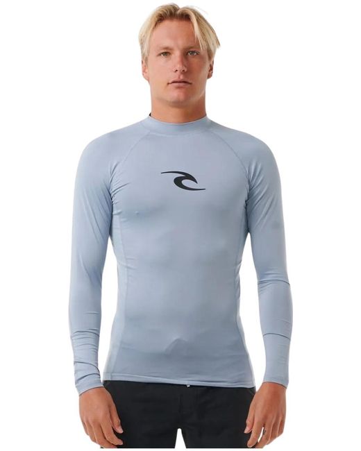 Rip Curl Blue Waves Upf 50 Performance Long Sleeve Rashguard for men