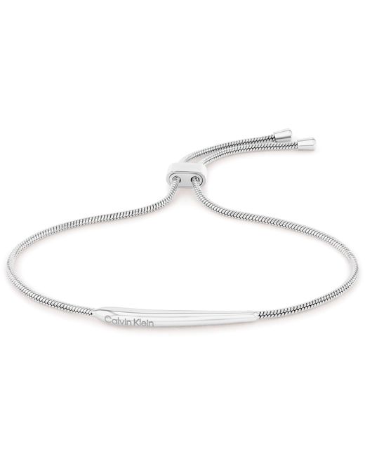 Calvin Klein White Women's Elongated Drops Collection Chain Bracelet Stainless Steel - 35000341