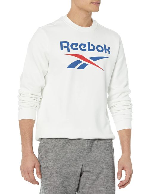 Reebok White 's Big Logo Crewneck Sweatshirt