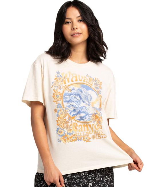 Billabong Canyon Waves Oversized Tee Off-white
