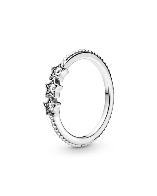 Pandora Metallic Moments Sterling Silver Celestial Stars Cubic Zirconia Ring