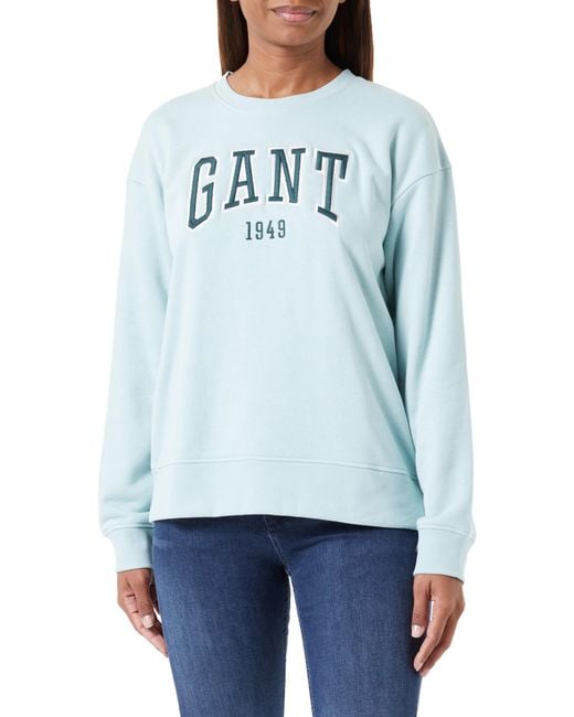 Gant Blue Rel Logo C-neck Sweatshirt