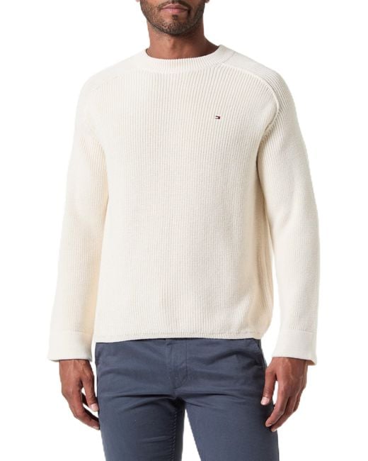 Tommy Hilfiger White Co Cardi Stitch C-nk Swt Ww0ww40751 Yellow