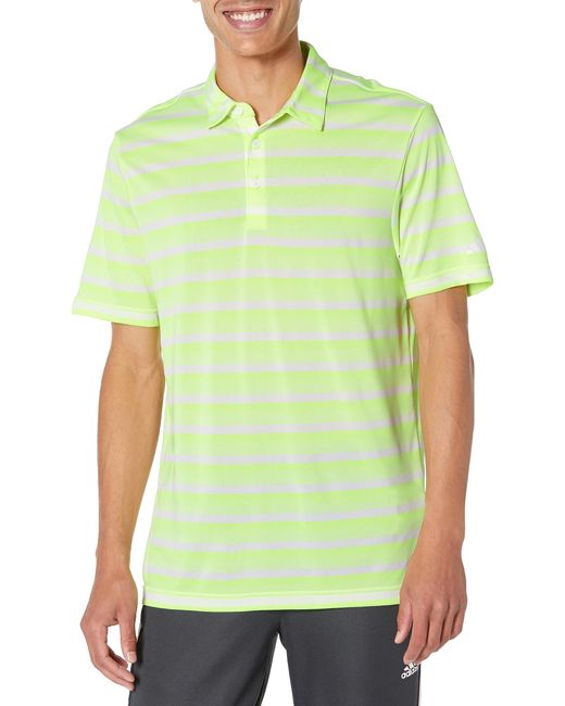 Adidas S Two Color Stripe Polo Shirt Green for men