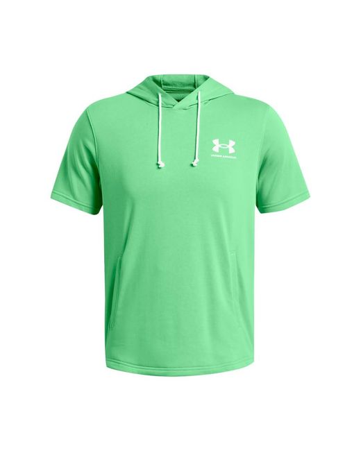 Under Armour Green Rival Terry Short-sleeve Hoodie, for men