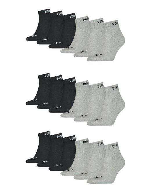 PUMA Gray Quarter Socken Sneaker knöchelhoch für 18er Pack