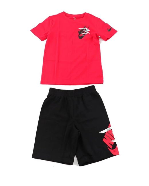 3Brand Completo T-Shirt e Shorts da Ragazzi Icon Duo Rosso Taglia M di Nike in Red