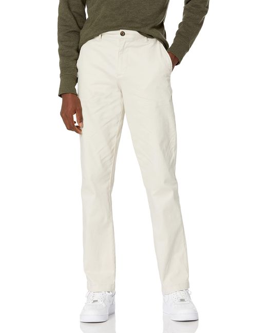 Pantaloni Chino Elasticizzati Casual vestibilità Sportiva di Amazon Essentials in Natural da Uomo