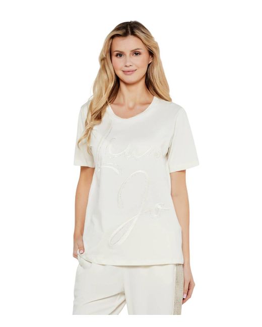 Liu Jo t-Shirt Donna con Applicazioni Strass TA5174 di Liu Jo in White