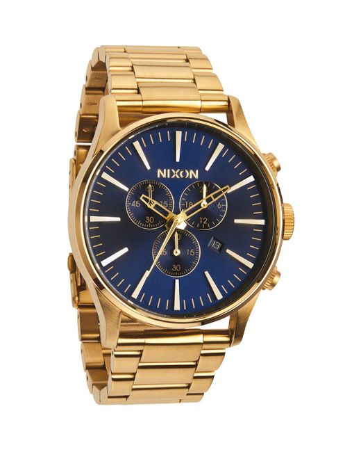 Nixon Uhr Chronograph Quarz mit Edelstahlarmband – A3861922-00 in Blue für Herren