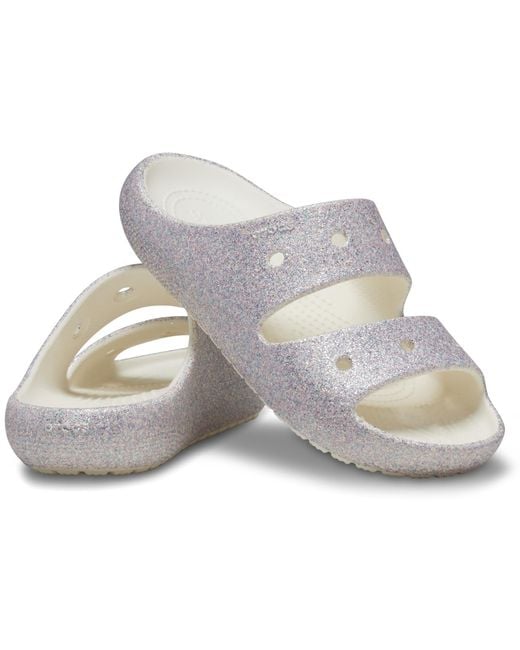 CROCSTM White Classic Glitter Sandal 2k